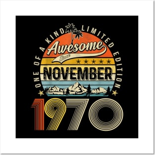 Awesome Since November 1970 Vintage 53rd Birthday Posters and Art